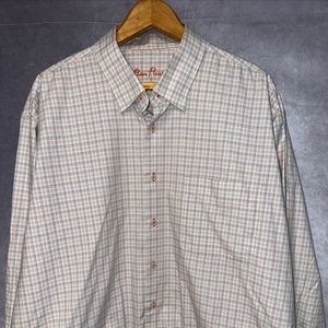 Alan Flusser Long Sleeves Button Down Dress 100% Cotton Shirt Size XL Men